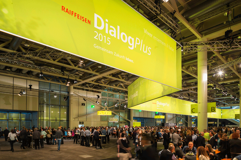 Dialog plus Signaletik Mitarbeiterevent Raiffeisen Schweiz